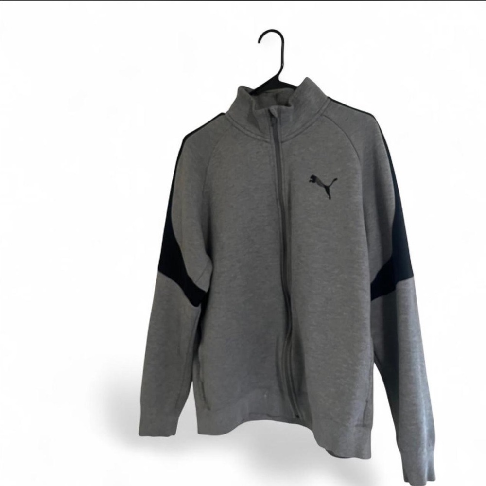 Puma Grey and Black Full-Zip Athletic Jacket